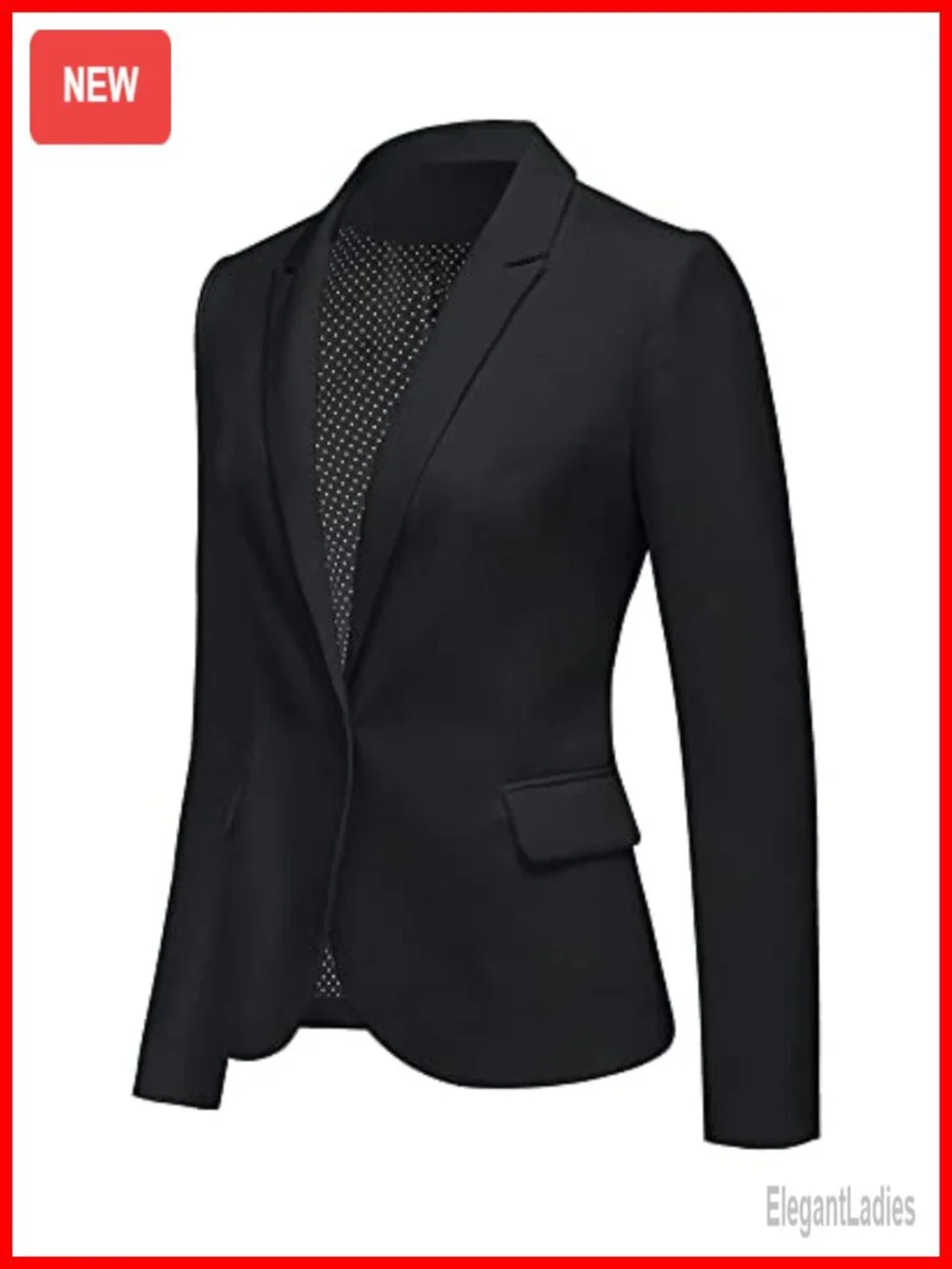 Women's Business Casual Blazer Notched Lapel Suit Jacket Work Office